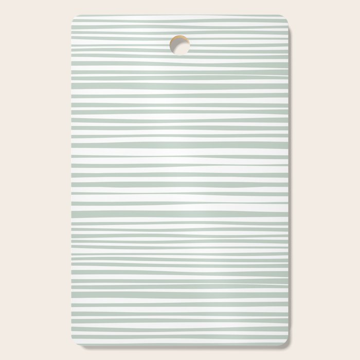 Natural Stripes Modern Minimalist Pattern in Light Sage Mint Green Cutting Board Gallery Image 1