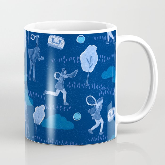 Let's Play Tennis in Navy Blue Coffee Mug Gallery Image 1