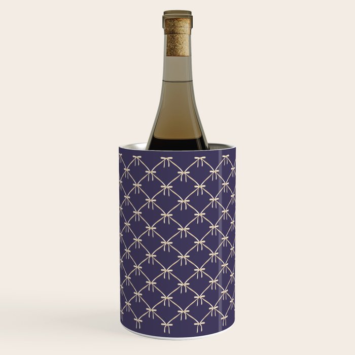 Bows & Ribbons Pattern XXXII Dark Lavender Purple Wine Chiller Gallery Image 3