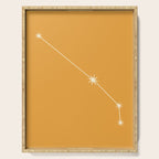 Aries Zodiac Star Constellation Line Art Peach Orange Serving Tray Gallery Image 1