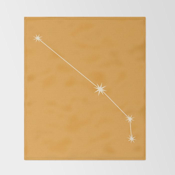Aries Zodiac Star Constellation Line Art Peach Orange Throw Blanket Gallery Image 2
