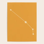 Aries Zodiac Star Constellation Line Art Peach Orange Poster Gallery Image 4