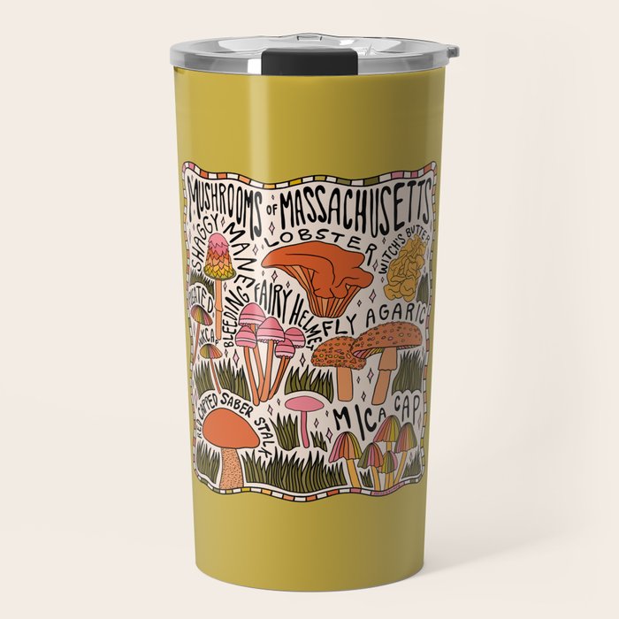 Mushrooms of Massachusetts Travel Mug Gallery Image 1