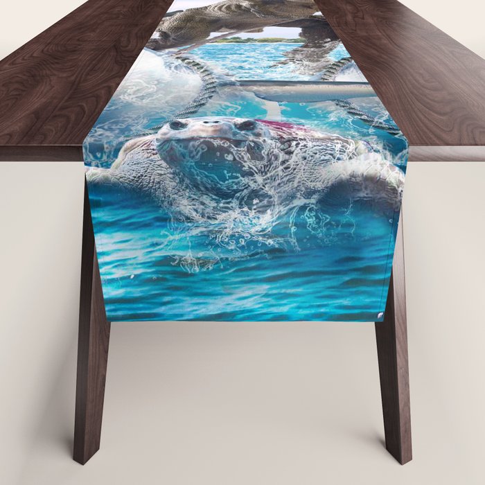 Dinosaur Riding Sharks Table Runner Gallery Image 1