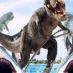 Dinosaur Riding Sharks Coffee Mug Gallery Image 2