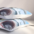 Dinosaur Riding Sharks Pillow Sham Gallery Image 3