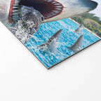 Dinosaur Riding Sharks Welcome Mat Gallery Image 2