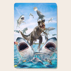Dinosaur Riding Sharks Cutting Board Gallery Image 1