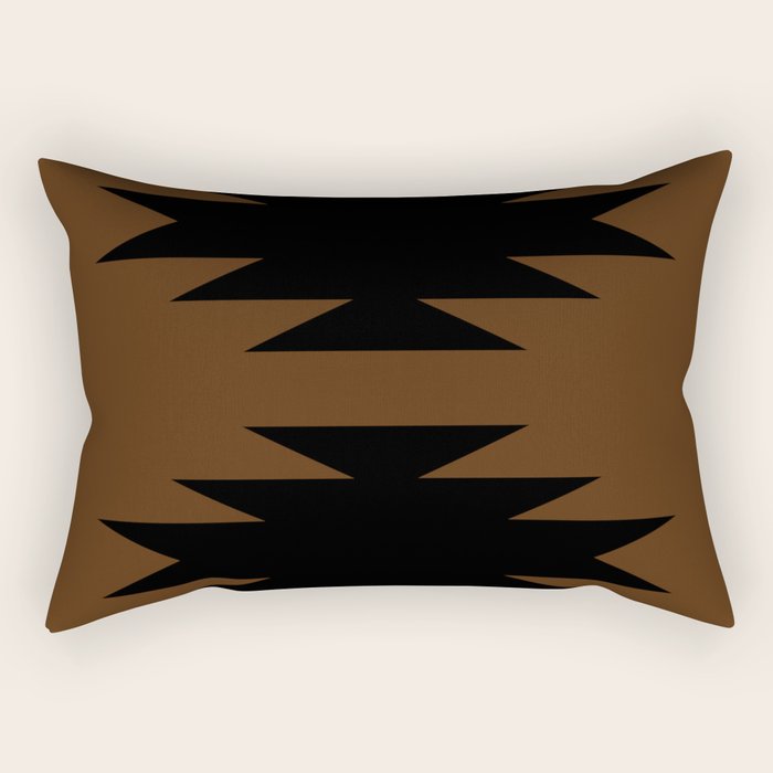 Geometric Southwestern Minimalism - Earthy Burnt Orange Rectangular Pillow Gallery Image 2