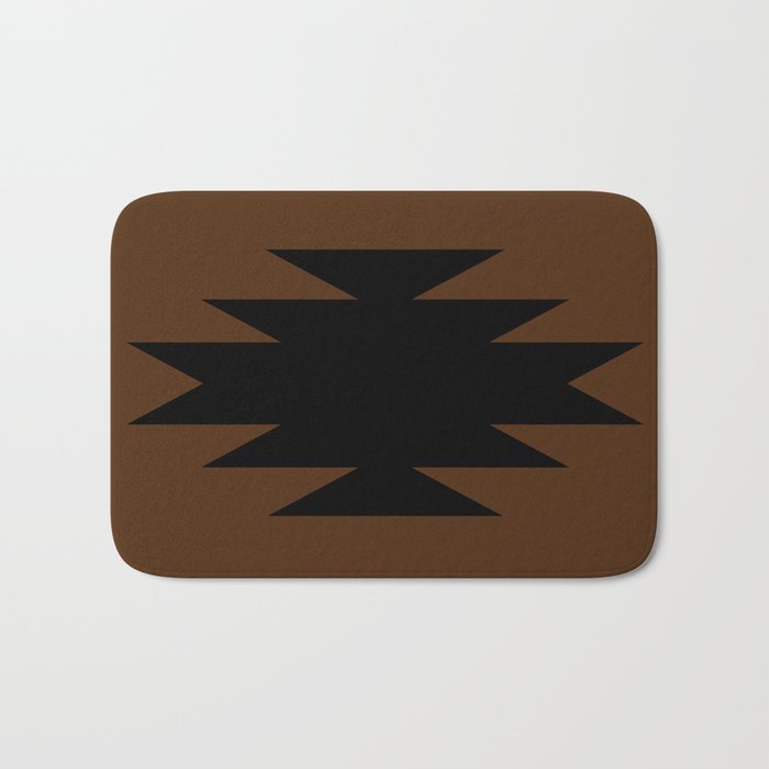 Geometric Southwestern Minimalism - Earthy Burnt Orange Bath Mat Gallery Image 1