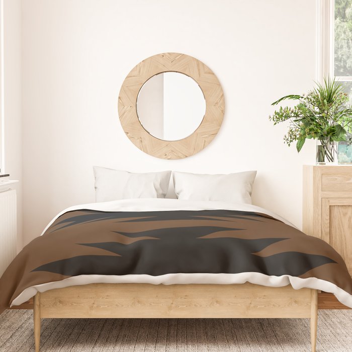 Geometric Southwestern Minimalism - Earthy Burnt Orange Duvet Cover Gallery Image 3
