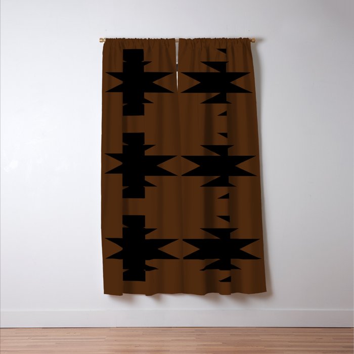 Geometric Southwestern Minimalism - Earthy Burnt Orange Window Curtain Gallery Image 3