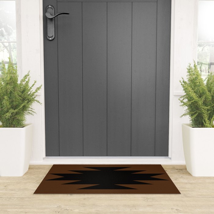 Geometric Southwestern Minimalism - Earthy Burnt Orange Welcome Mat Gallery Image 3
