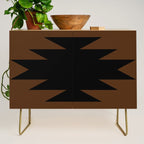 Geometric Southwestern Minimalism - Earthy Burnt Orange Credenza Gallery Image 1