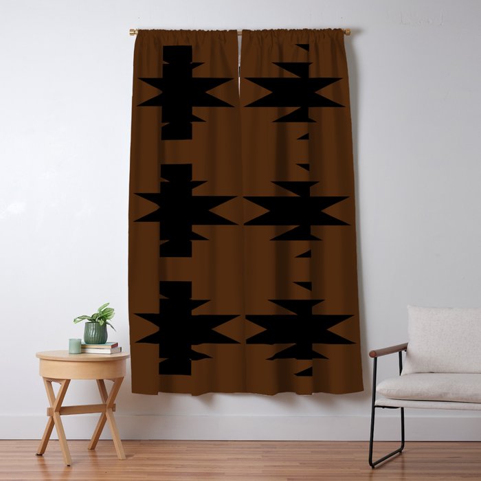 Geometric Southwestern Minimalism - Earthy Burnt Orange Window Curtain Gallery Image 5