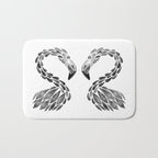 Miami Flamingo - Black Ink Bath Mat Gallery Image 1