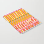 Spring Patchwork Whimsical Finnish Stripe Pattern Pink Orange Lime Notebook Gallery Image 2