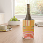 Spring Patchwork Whimsical Finnish Stripe Pattern Pink Orange Lime Wine Chiller Gallery Image 4