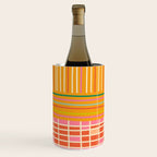 Spring Patchwork Whimsical Finnish Stripe Pattern Pink Orange Lime Wine Chiller Gallery Image 3