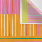 Spring Patchwork Whimsical Finnish Stripe Pattern Pink Orange Lime Wall Tapestry Gallery Image 3