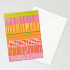 Spring Patchwork Whimsical Finnish Stripe Pattern Pink Orange Lime Stationery Card Gallery Image 2