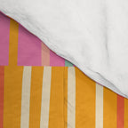Spring Patchwork Whimsical Finnish Stripe Pattern Pink Orange Lime Comforter Gallery Image 4