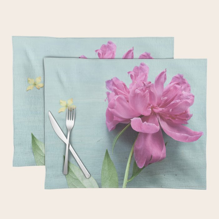 Happy Peony spring still life flower photography Placemat Gallery Image 1
