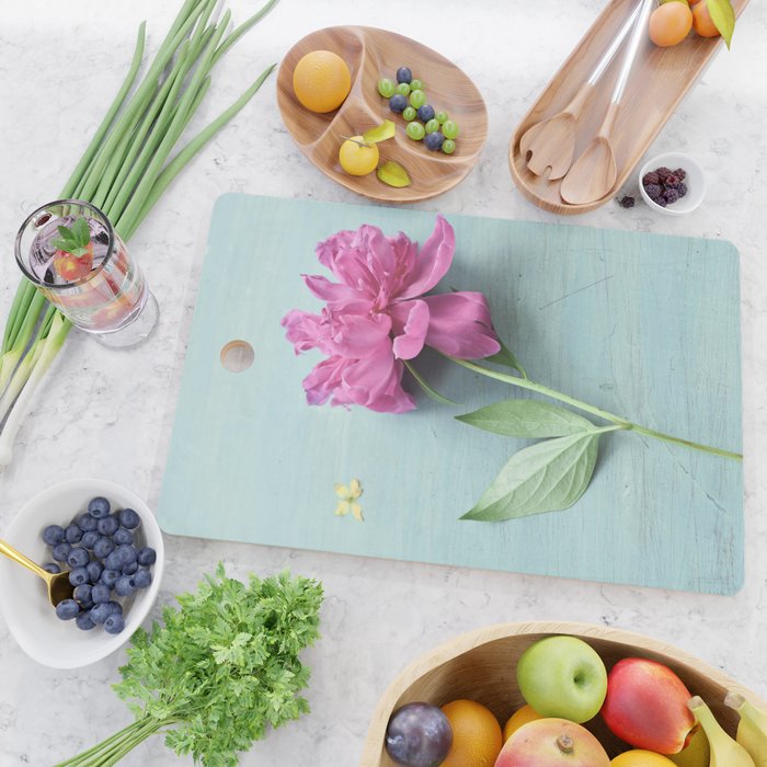 Happy Peony spring still life flower photography Cutting Board Gallery Image 2