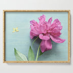 Happy Peony spring still life flower photography Serving Tray Gallery Image 1