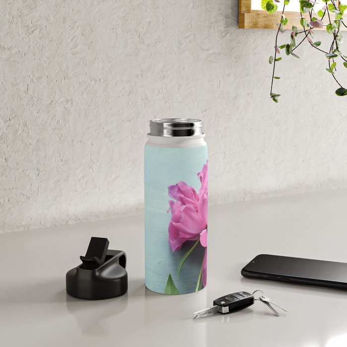 Happy Peony spring still life flower photography Water Bottle Gallery Image 4