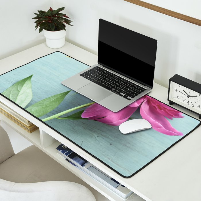 Happy Peony spring still life flower photography Desk Mat Gallery Image 2