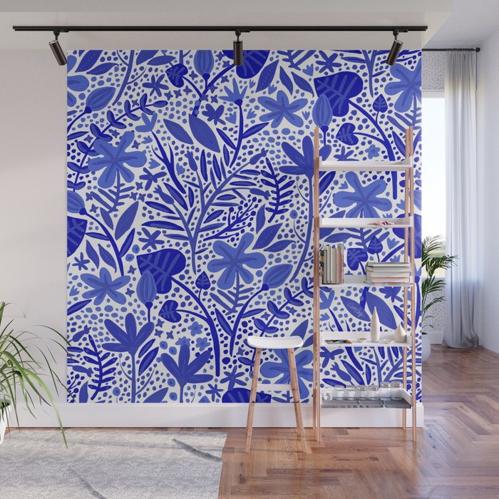 Blue Garden Wall Mural Gallery Image 1