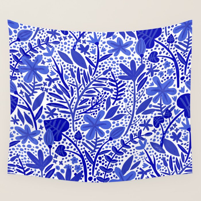 Blue Garden Wall Tapestry Gallery Image 1