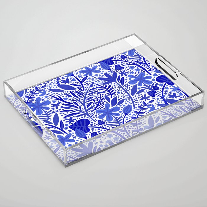Blue Garden Acrylic Tray Gallery Image 1