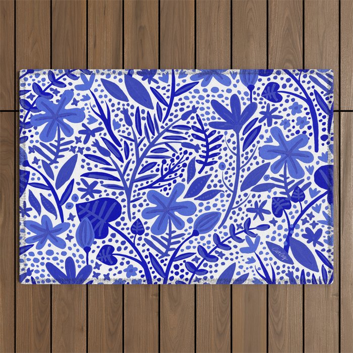 Blue Garden Outdoor Rug Gallery Image 1