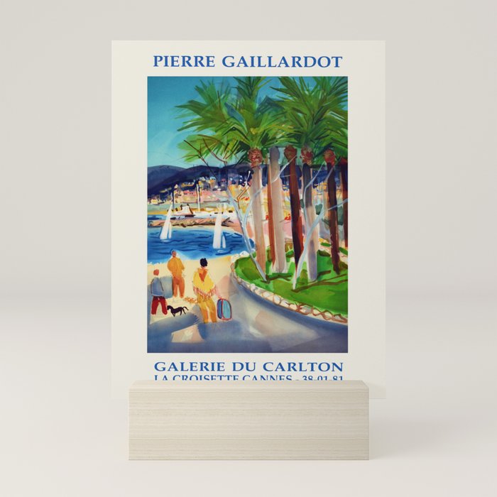 Pierre Gaillardot Vintage Exhibition Poster at Cannes, 1970s Mini Art Print Gallery Image 1