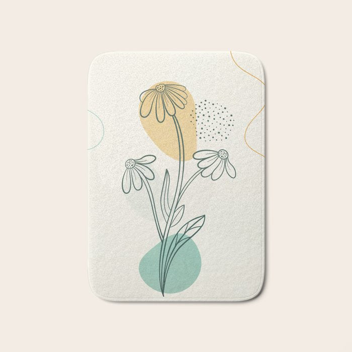 Little Line Flowers 2 Bath Mat Gallery Image 1
