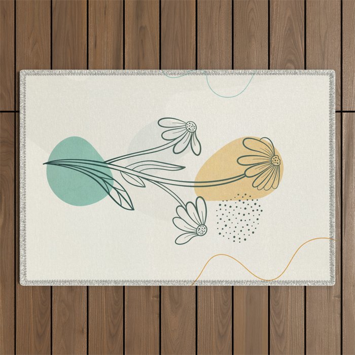 Little Line Flowers 2 Outdoor Rug Gallery Image 1