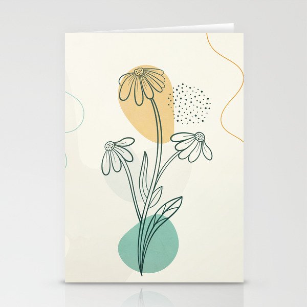 Little Line Flowers 2 Stationery Card Gallery Image 1