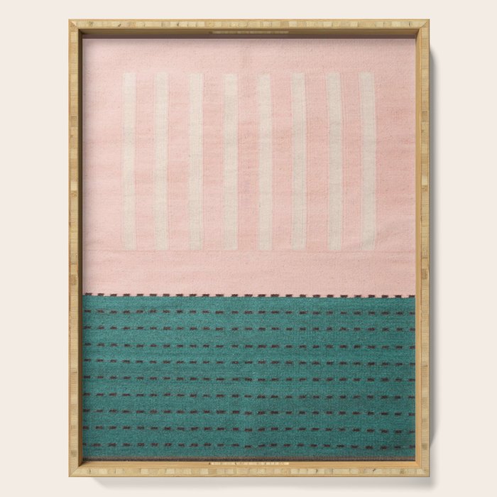 N28 - Anthropologie Traditional Moroccan Style Pink Texture Serving Tray Gallery Image 1