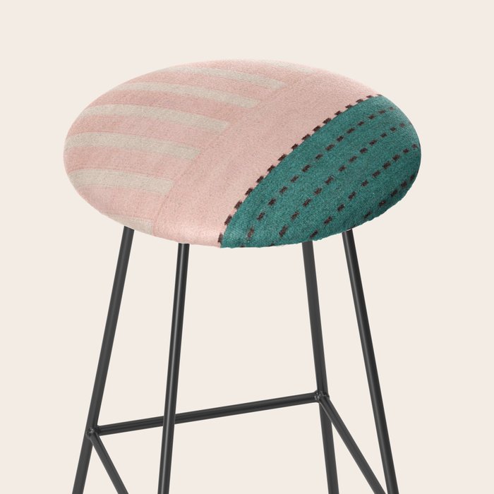 N28 - Anthropologie Traditional Moroccan Style Pink Texture Stool Gallery Image 2