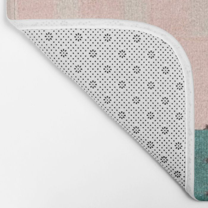 N28 - Anthropologie Traditional Moroccan Style Pink Texture Bath Mat Gallery Image 2