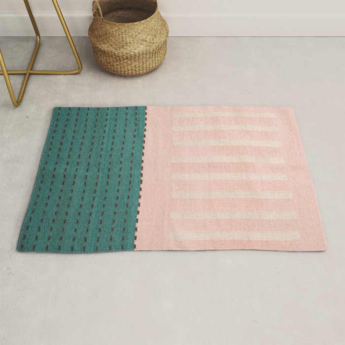 N28 - Anthropologie Traditional Moroccan Style Pink Texture Rug Gallery Image 1