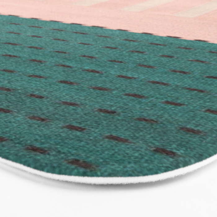 N28 - Anthropologie Traditional Moroccan Style Pink Texture Bath Mat Gallery Image 3