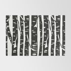 Woodcut Birches Black Rug Gallery Image 2