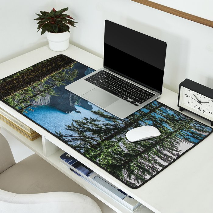 Blue Crater Lake Oregon in Summer Desk Mat Gallery Image 2