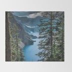Blue Crater Lake Oregon in Summer Throw Blanket Gallery Image 2
