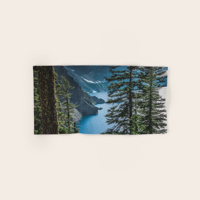 Blue Crater Lake Oregon in Summer Bath Towel Gallery Image 1