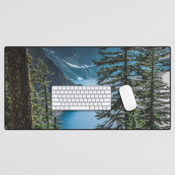 Blue Crater Lake Oregon in Summer Desk Mat Gallery Image 1