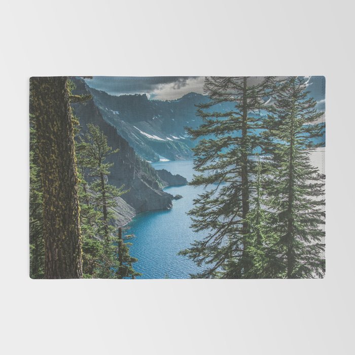 Blue Crater Lake Oregon in Summer Rug Gallery Image 2
